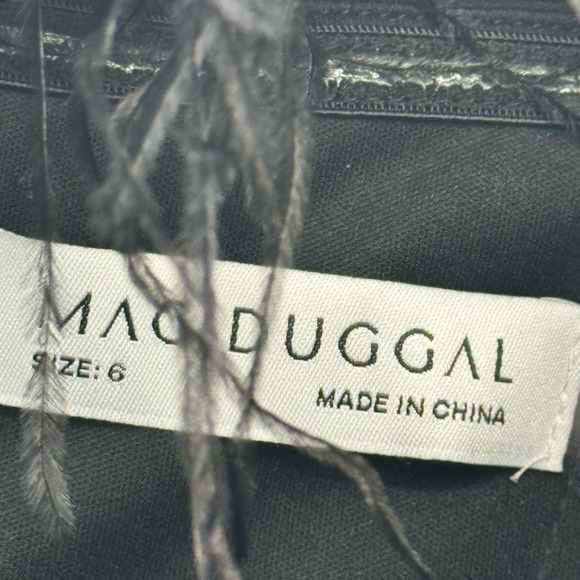 Leena for Mac Duggal Ostrich Feather Strapless Jumpsuit Black Women's Size 6 NWT - Picture 9 of 12